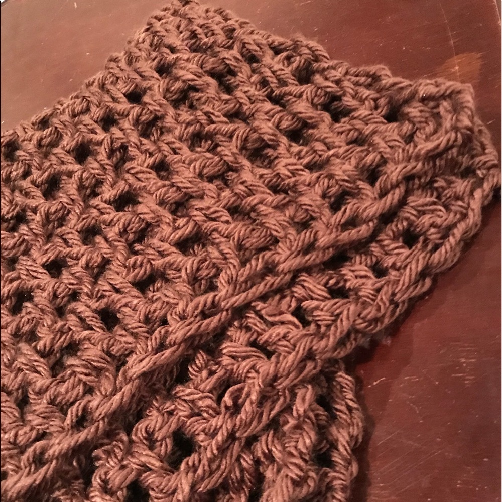 Dark brown hand made baby blanket